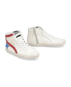 Golden Goose Slide Leather High-top Sneakers -Golden Goose Store f4ac58c0ab4287eaff38824d493760c0