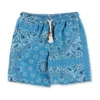 Mc2 Saint Barth Costume Shorts Da Mare Azzurro Stampa Paisley In Nylon Riciclato Bambino
