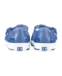 Dolce & Gabbana Blue Sandals For Kids With Logo -Golden Goose Store ff6cfdb7a638124e6022fc779e93c027